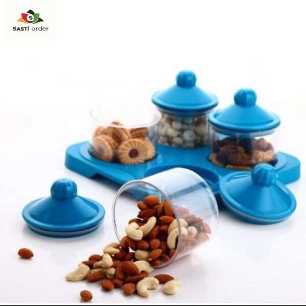 Rajwadi Dryfruit and Snack Serving Bowls Tray Set featuring multiple compartments and intricate design for elegant entertaining.