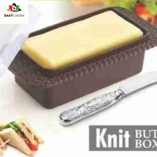 Stylish butter case with a tight-fitting lid, designed to keep butter fresh and easily accessible, made from durable materials for long-lasting use.