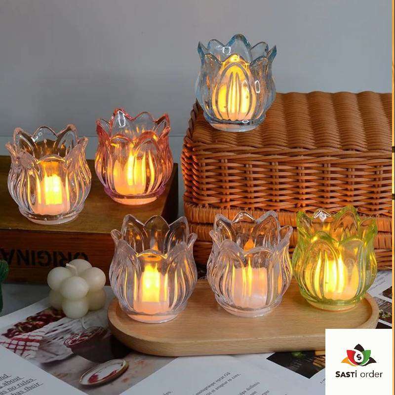 A beautifully crafted Flower Rose Shape Light, designed to resemble a blooming rose, emitting a soft, warm glow, perfect for adding a touch of elegance to any room or outdoor setting.