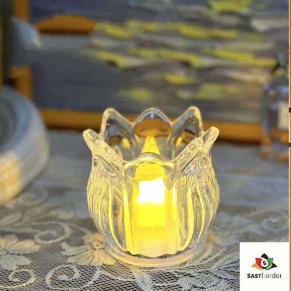 A beautifully crafted Flower Rose Shape Light, designed to resemble a blooming rose, emitting a soft, warm glow, perfect for adding a touch of elegance to any room or outdoor setting.