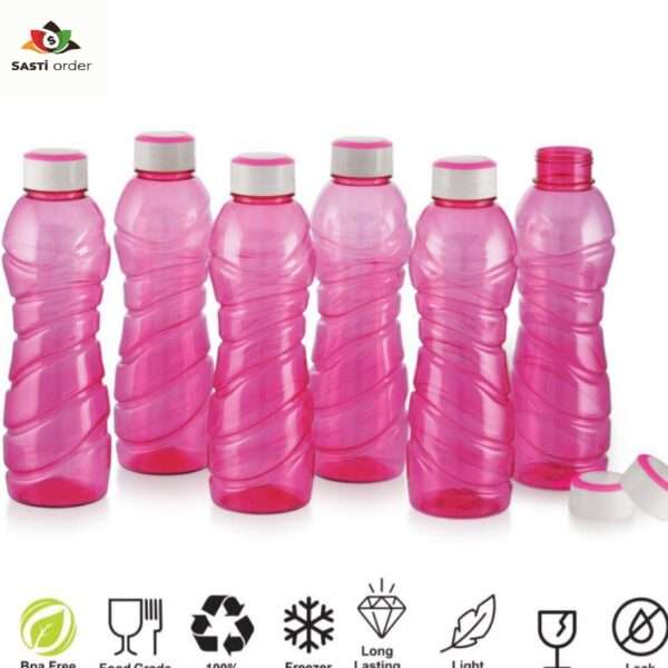 Set of 6 Miggllo Quench Bottles with leak-proof lids, colorful designs, and ergonomic grips, perfect for daily hydration and outdoor activities.