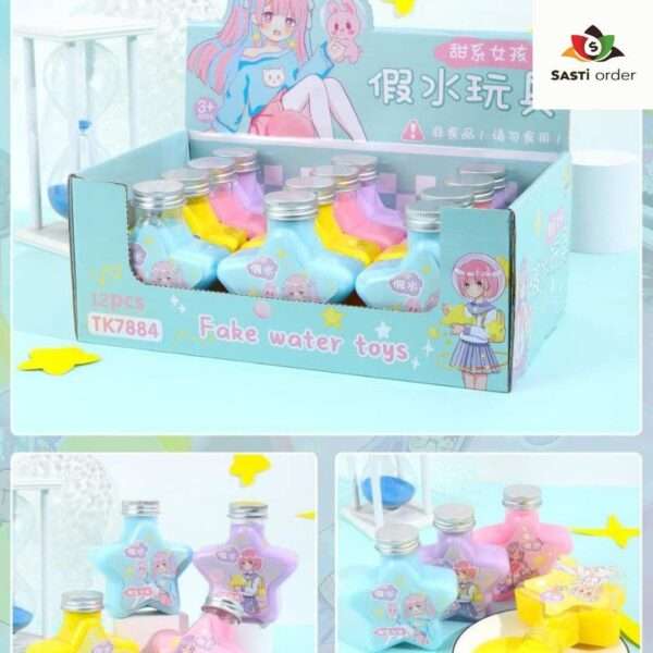 Colorful DIY clay set for making magic wand bubble wands, including molds and bubble solution.