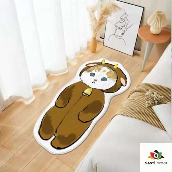 Adorable small cartoon living mat with soft cushioned surface, perfect for kids’ playrooms