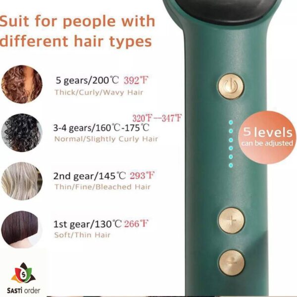 Hair Straightener Brush with ceramic bristles for smooth, frizz-free hair styling.