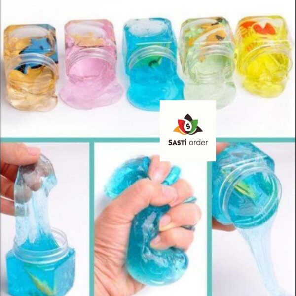 Colorful Unicorn Crystal Clay Slime Toy with glitter, perfect for kids' creative and sensory play.