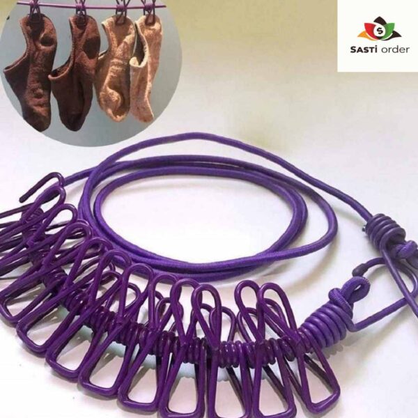 Outdoor camping elastic clothesline rope