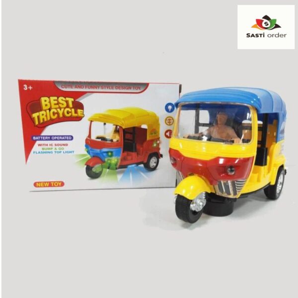 Auto-rickshaw-toy-musical led-light-battery