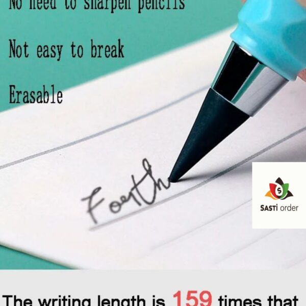 "Inkless Everlasting Pencil featuring a sleek design, made from sustainable materials, providing a smooth writing experience without ink or sharpening."