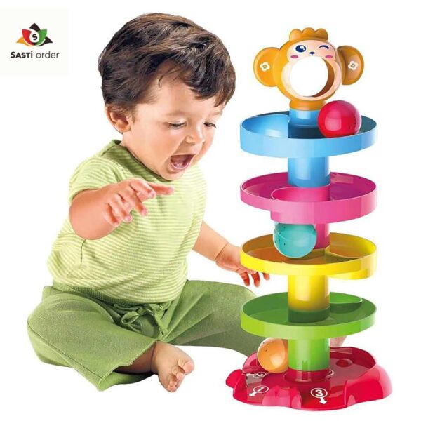 For example, instead of "A toy," you might use "Colorful Roll N Ball toy set with ramps and tunnels." This gives a clearer idea of what the image depicts. If you need help crafting specific alt text, just let me know!