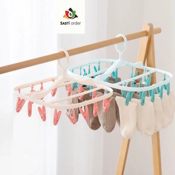 24 clips clothes socks drying rack clips hanger - Image 4