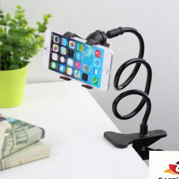 Multi-functional lazy person mobile holder with adjustable arm and 360-degree rotation for hands-free use of smartphones and tablets.