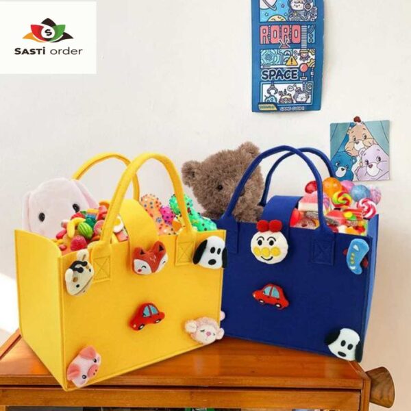 Kids Storage Bag featuring a colorful design, perfect for organizing toys and clothes in children's rooms.