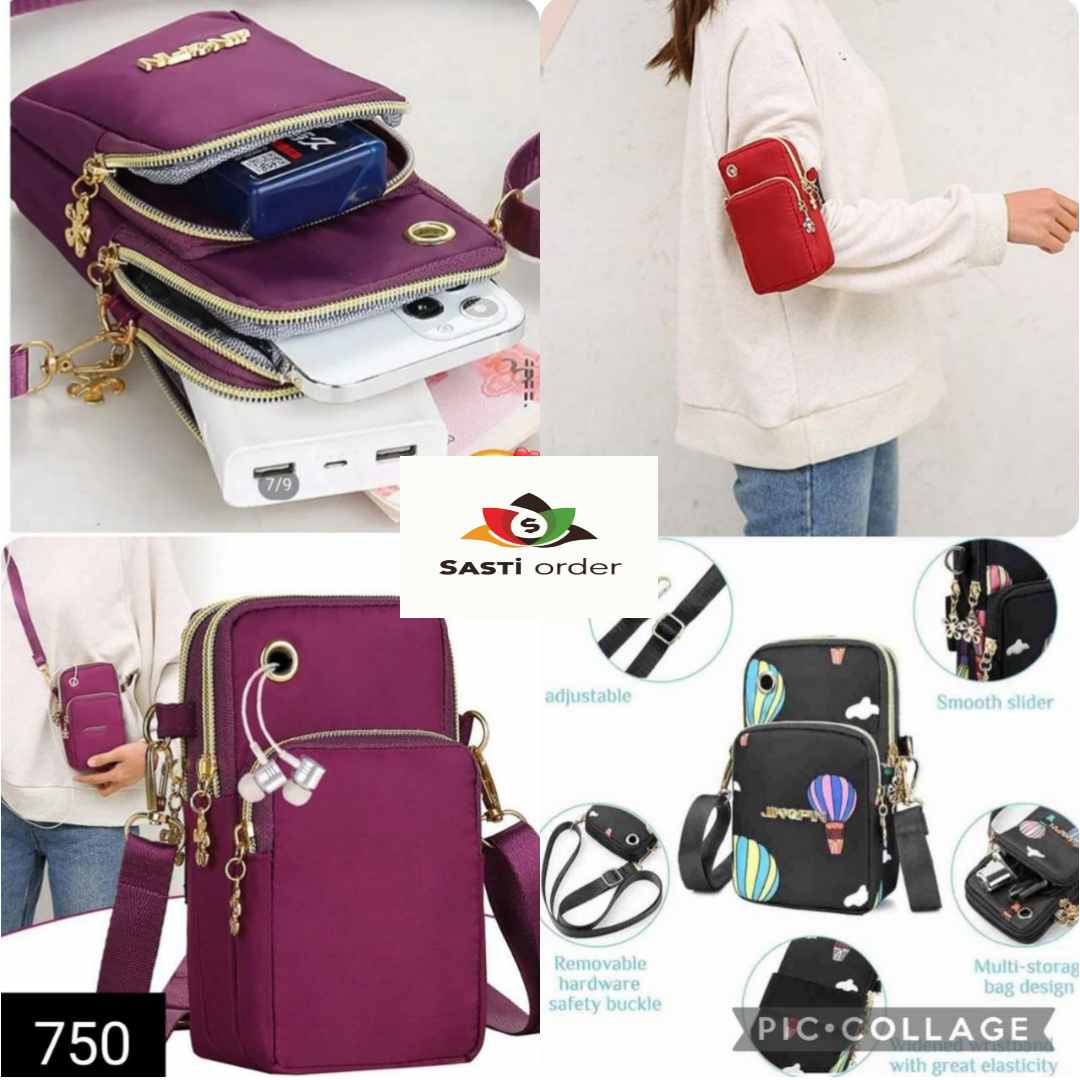 "Mobile Phone Pouch Crossbody Bag in stylish design, perfect for carrying essentials hands-free."