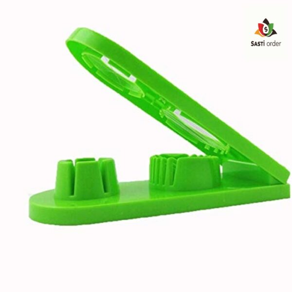 "2 in 1 egg slicer designed to effortlessly cut hard-boiled eggs into uniform slices and wedges, featuring a durable design and ergonomic grip for easy use."