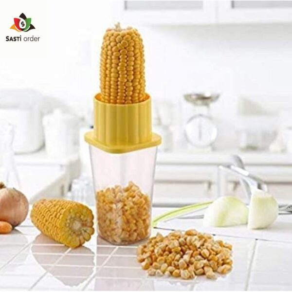 "Ergonomic Corn Cutter tool for removing kernels from the cob easily"
