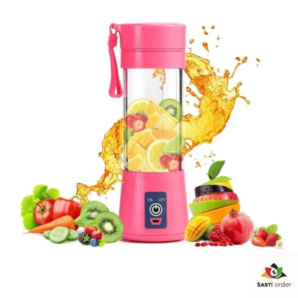 "6 Blade Portable USB Juicer for making smoothies and juices on the go"
