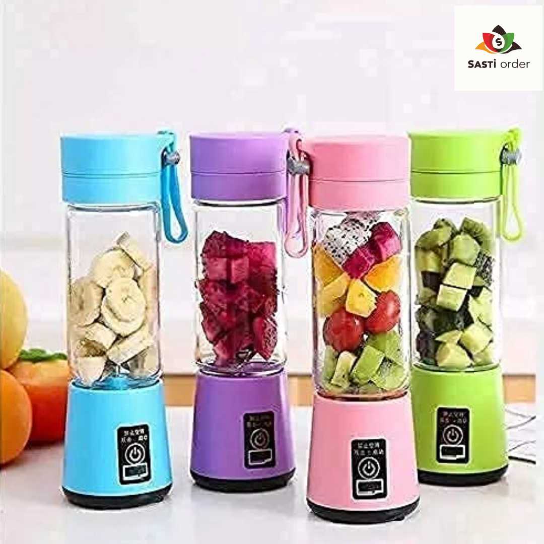 "6 Blade Portable USB Juicer for making smoothies and juices on the go"