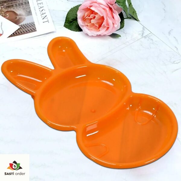 "Rabbit shape dish for serving snacks and appetizers"