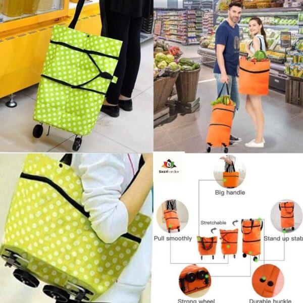 Foldable portable trolley bag