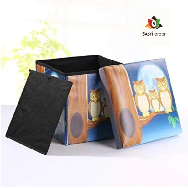 Folding Storage Organizer Ottoman Stool Cute 3D Creative  Box - Image 3