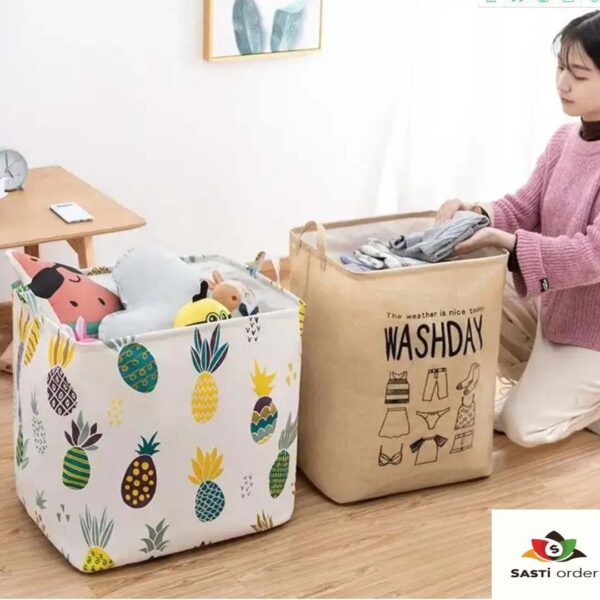 Clothes Storage Organizer with clear window panel, durable fabric, and foldable design for efficient clothing and bedding storage.
