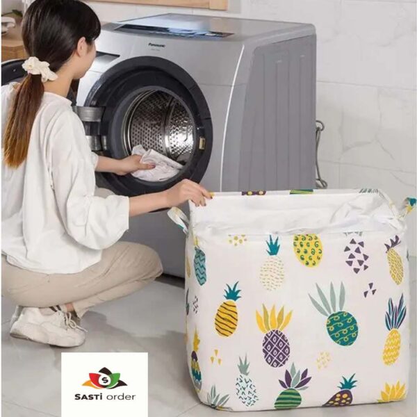 Clothes Storage Organizer with clear window panel, durable fabric, and foldable design for efficient clothing and bedding storage.