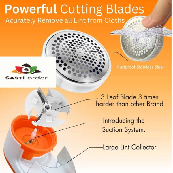 "Nova Lint Remover for Clothes, an effective fabric shaver designed to remove lint, fuzz, and pilling from clothing and upholstery."
