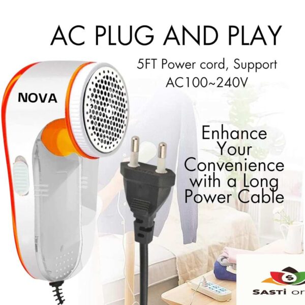 "Nova Lint Remover for Clothes, an effective fabric shaver designed to remove lint, fuzz, and pilling from clothing and upholstery."
