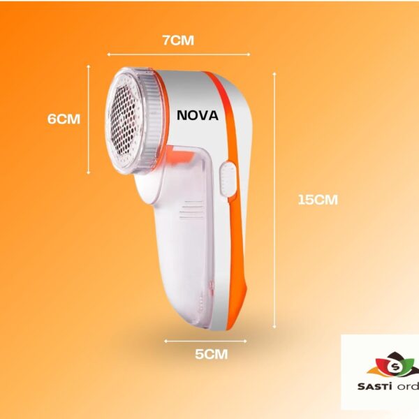 "Nova Lint Remover for Clothes, an effective fabric shaver designed to remove lint, fuzz, and pilling from clothing and upholstery."