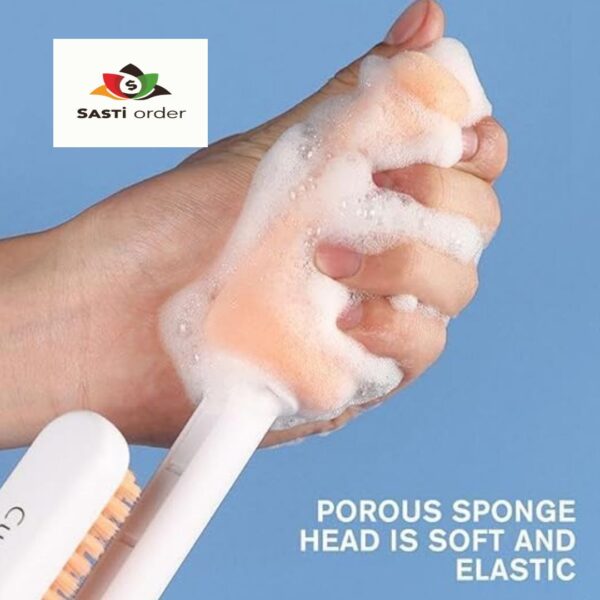 "Rotary Double Head Design Telescopic Cup Brush with extendable handle and dual rotating heads for efficient bottle and cup cleaning."