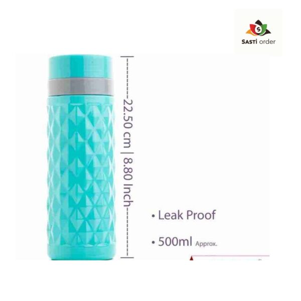 "Refreshing 3 pc Insulated Flask and Mug Set featuring a stainless steel flask and two matching mugs, designed to keep beverages hot or cold for hours."
