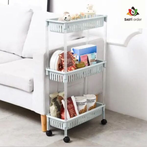 "3 Layer Rectangular Space Saving Storage Container for efficient organization."