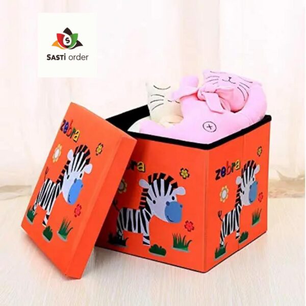 Folding Storage Organizer Ottoman Stool Cute 3D Creative  Box - Image 5