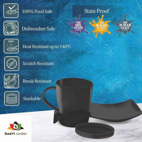 Cuppa Break Fancy Milk Mugs with Snacks Tray Gift Set - Image 4
