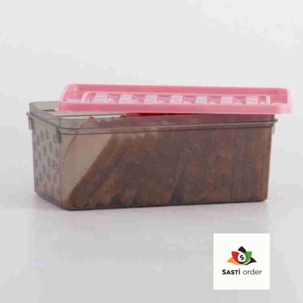 Clear, transparent bread box with airtight lid for fresh bread storage, suitable for countertops or pantry use.