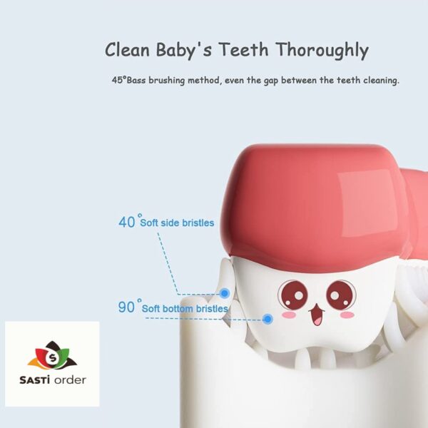 "U-Shape Teeth Brush with soft silicone bristles for 360-degree cleaning, ideal for gentle and effective oral care for children and adults."