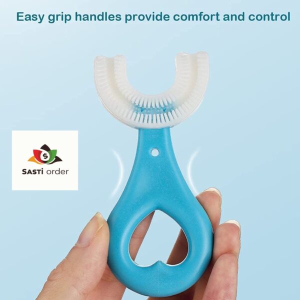 "U-Shape Teeth Brush with soft silicone bristles for 360-degree cleaning, ideal for gentle and effective oral care for children and adults."