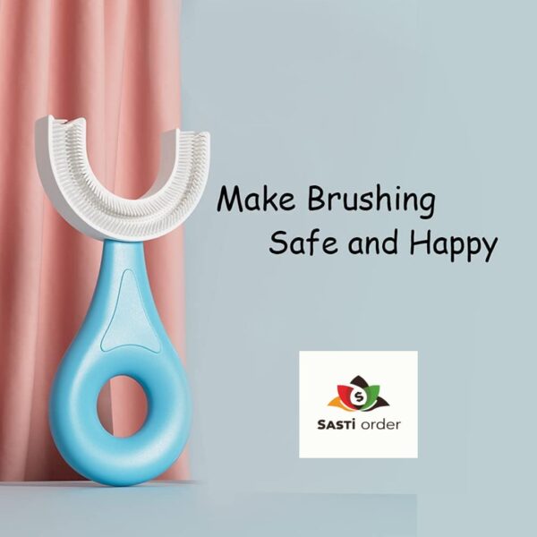"U-Shape Teeth Brush with soft silicone bristles for 360-degree cleaning, ideal for gentle and effective oral care for children and adults."