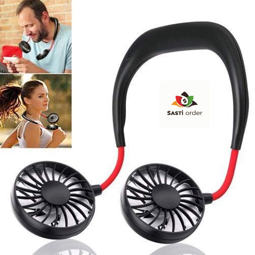 Portable Neck Hanging Fan wearable neckband providing hands-free cooling with adjustable airflow for on-the-go comfort.