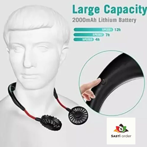Portable Neck Hanging Fan wearable neckband providing hands-free cooling with adjustable airflow for on-the-go comfort