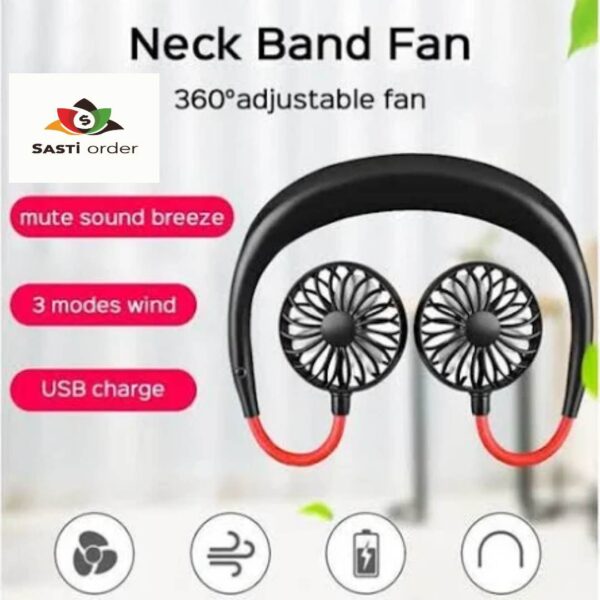 A- Portable Neck Hanging Fan Hand Free Wearable Neckband - Image 6
