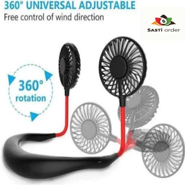 Portable Neck Hanging Fan wearable neckband providing hands-free cooling with adjustable airflow for on-the-go comfort.