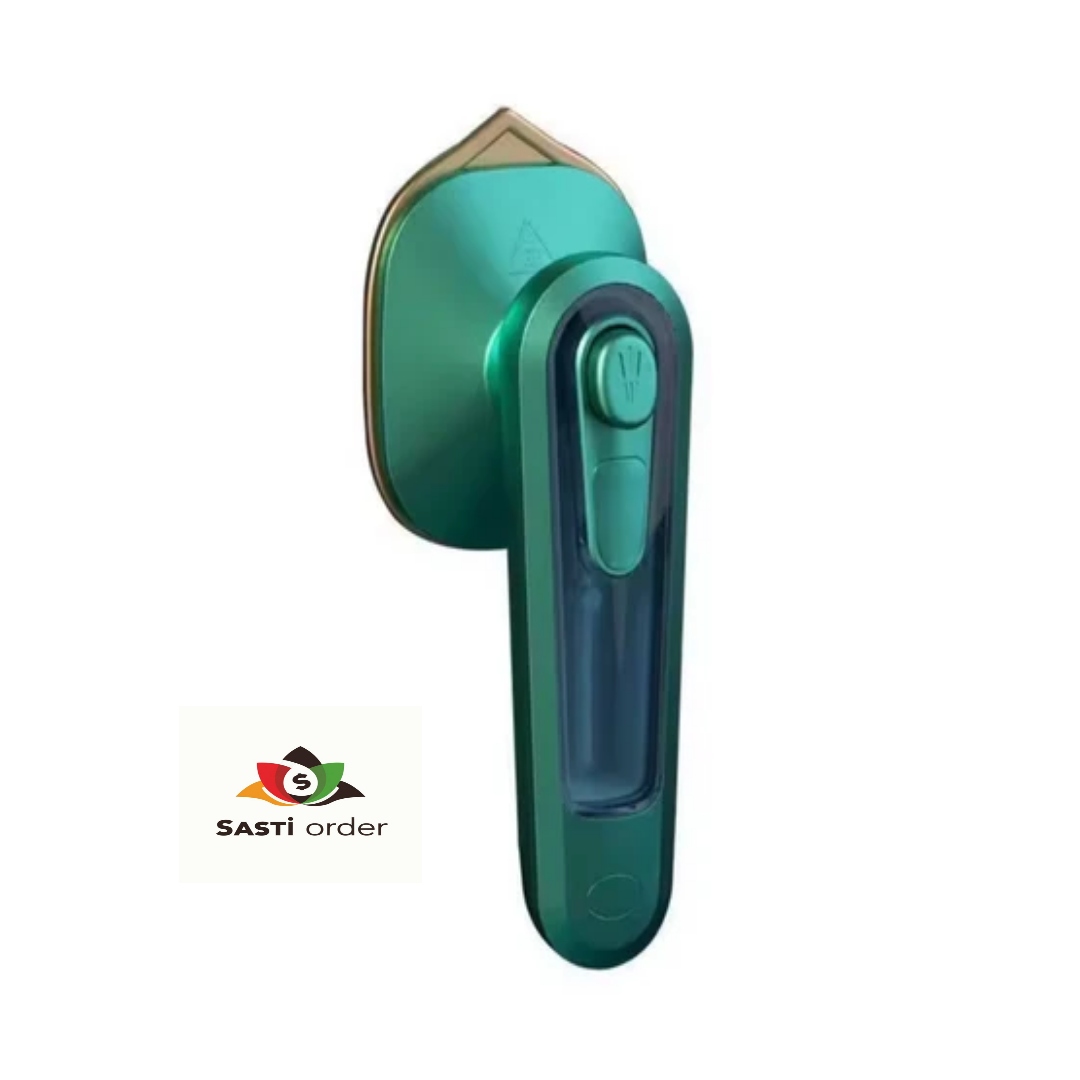 Portable Electric Iron with adjustable temperature settings and non-stick soleplate, designed for efficient and travel-friendly ironing.
