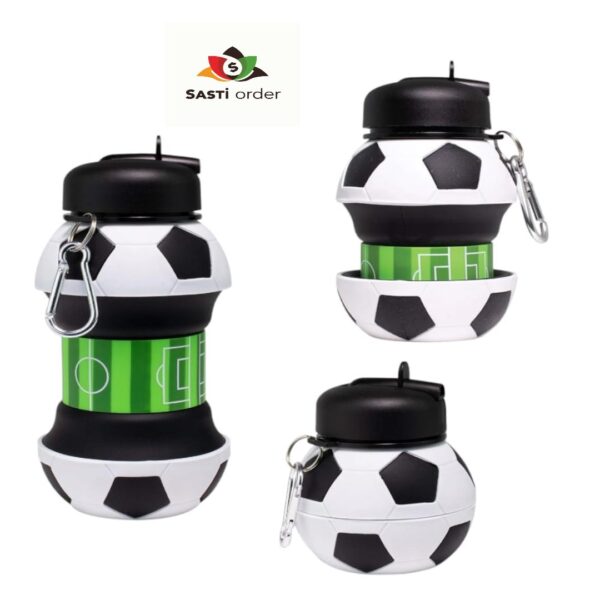 Toddler Water Bottle Soccer Style with a fun soccer ball design, leak-proof lid, and easy-to-hold grip for little hands.