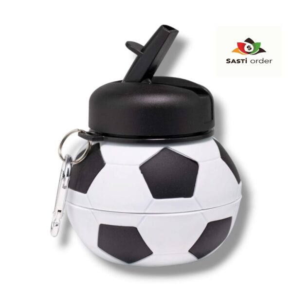 Toddler Water Bottle Soccer Style with a fun soccer ball design, leak-proof lid, and easy-to-hold grip for little hands.
