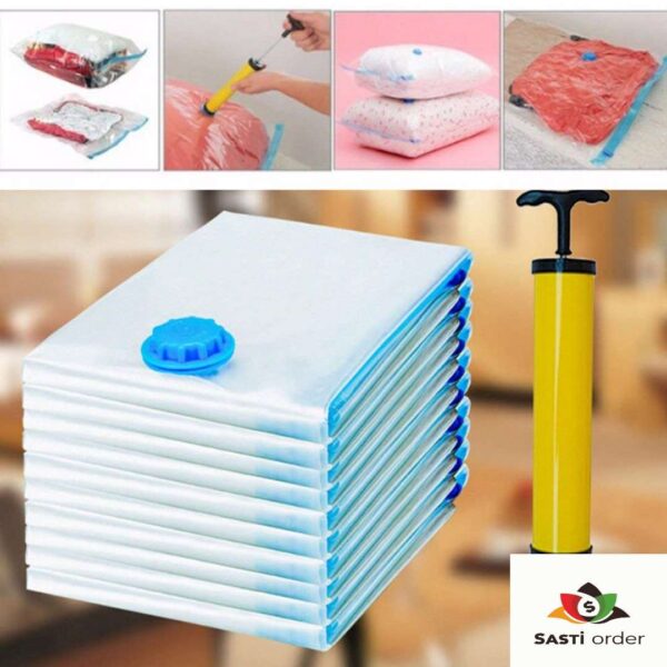 Vacuum Storage Bags for compressing and protecting clothes, bedding, and other items, saving space and keeping them free from dust and moisture.