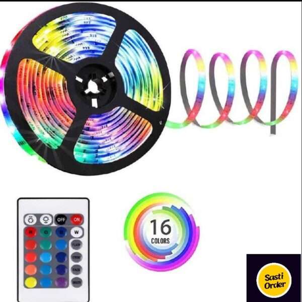 Protium Remote RGB Light Strip Kit with vibrant colors, remote control, and power supply for customizable lighting.