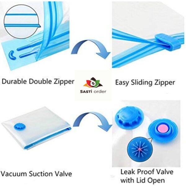 Vacuum Storage Bags for compressing and protecting clothes, bedding, and other items, saving space and keeping them free from dust and moisture.