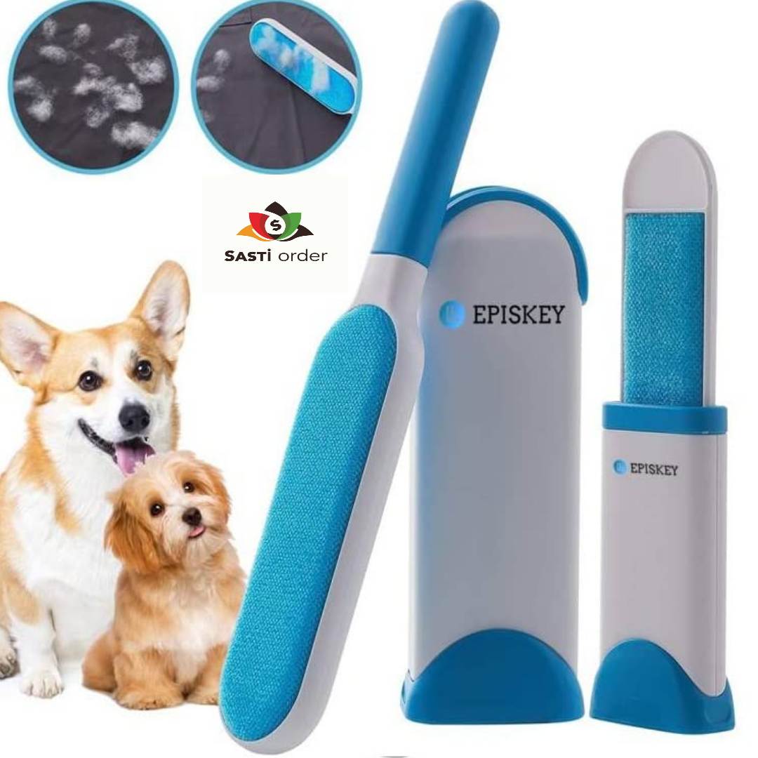 Pet Fur & Lint Remover with ergonomic handle, designed for removing pet hair and lint from furniture, clothing, and other surfaces.