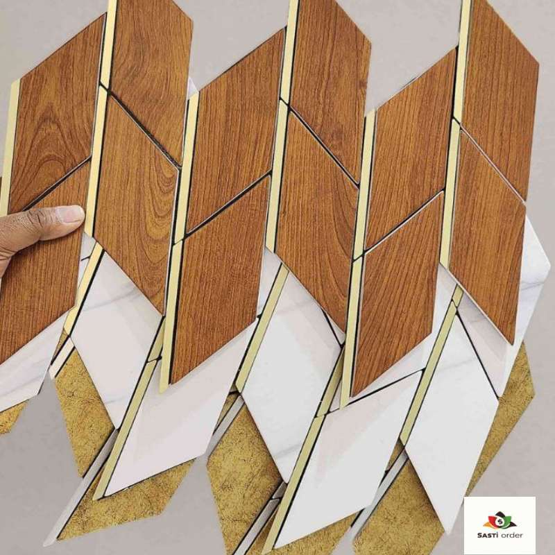 Zig Zag Shape Mosaic Peel tiles with a modern geometric design, perfect for easy installation on walls, backsplashes, and more.